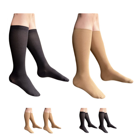 Daily 15-20 mmHg Compression Leg Calf Relief Closed Toe Socks 2 Pack