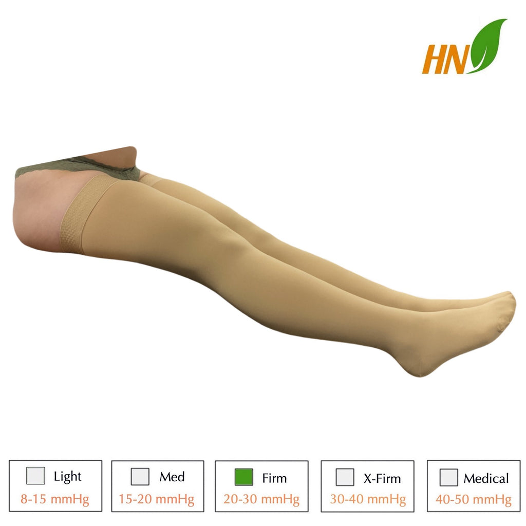 HealthyNees 15-20 MmHg Compression Ankle Sleeves (2 Pairs) - Open Toe For Swelling, Beige L/XL