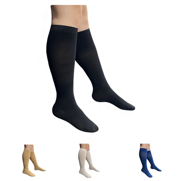 Seniors Care Sheer 20-30 mmHg Compression Calf Legs Circulation Swelling Closed Toe Traditional Socks