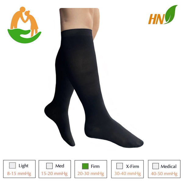 Seniors Care Sheer 20-30 mmHg Compression Calf Legs Circulation Swelling Closed Toe Traditional Socks