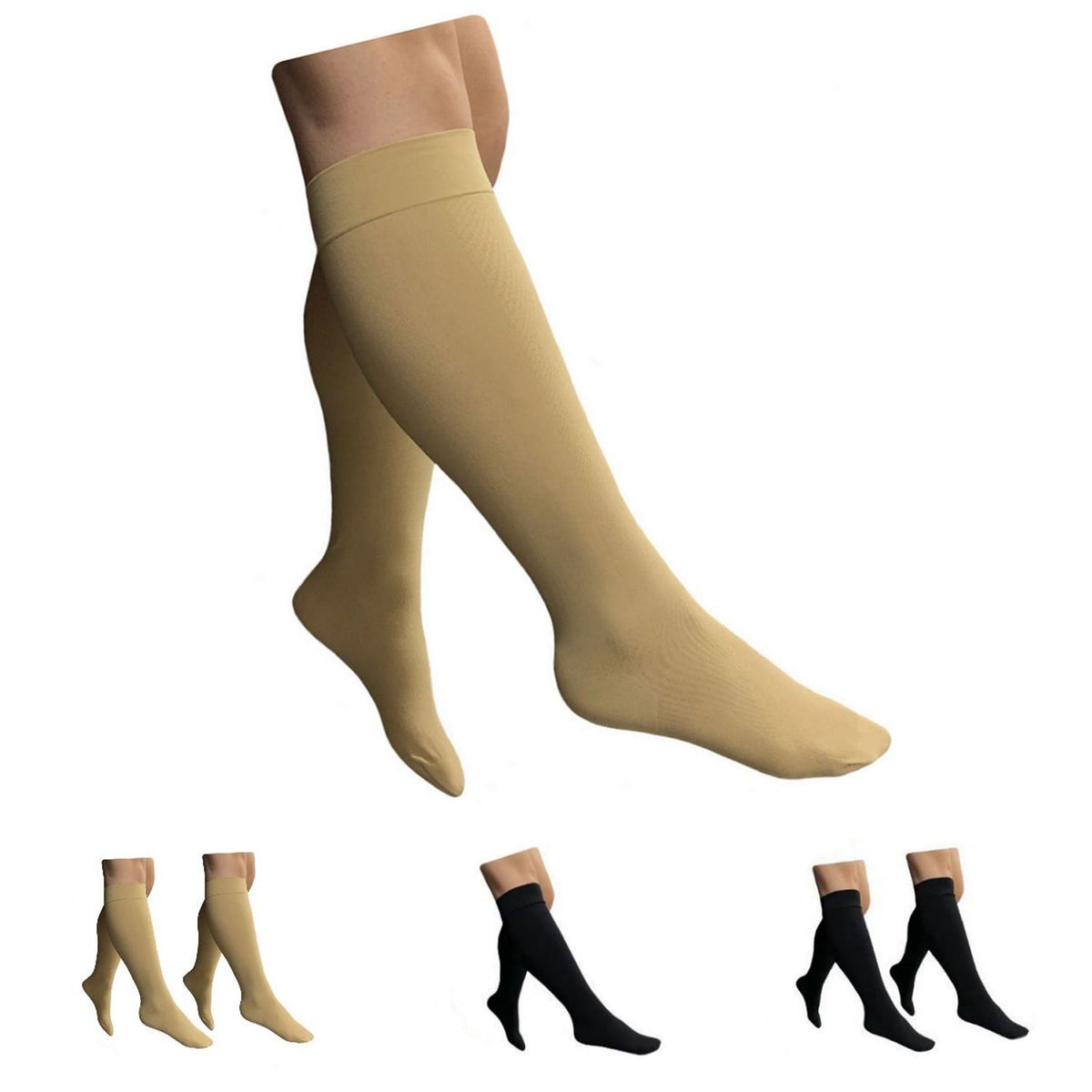 HealthyNees Compression Shin Sleeves – 15-20 MmHg, Wide Calf Design | Black Combo For Circulation & Leg Fatigue Relief