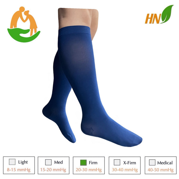 Seniors Care Sheer 20-30 mmHg Compression Calf Legs Circulation Swelling Closed Toe Traditional Socks