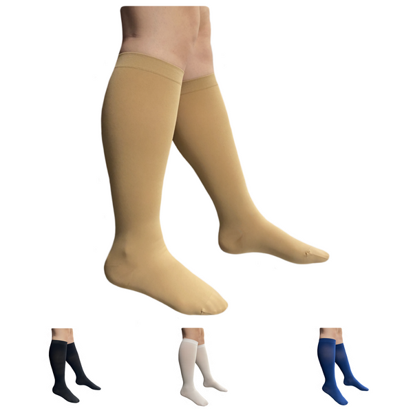 Seniors Care Sheer 20-30 mmHg Compression Calf Legs Circulation Swelling Closed Toe Traditional Socks