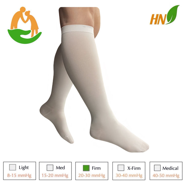Seniors Care Sheer 20-30 mmHg Compression Calf Legs Circulation Swelling Closed Toe Traditional Socks
