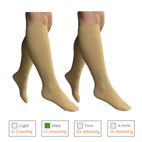 Closed Toe 15-20 mmHg Med Compression Leg Calf Wide Circulation Socks