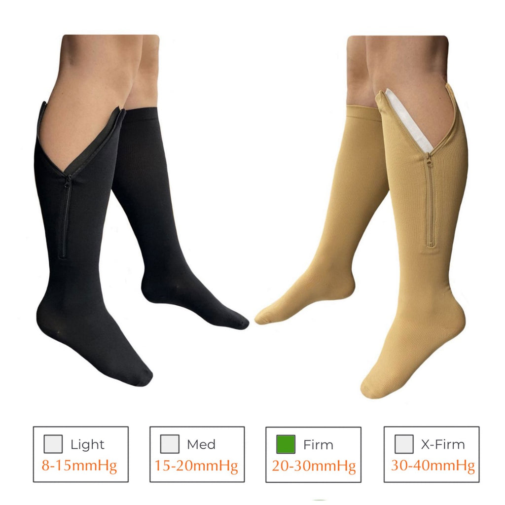Closed Toe 15-20 mmHg Zipper Compression Calf Leg Circulation