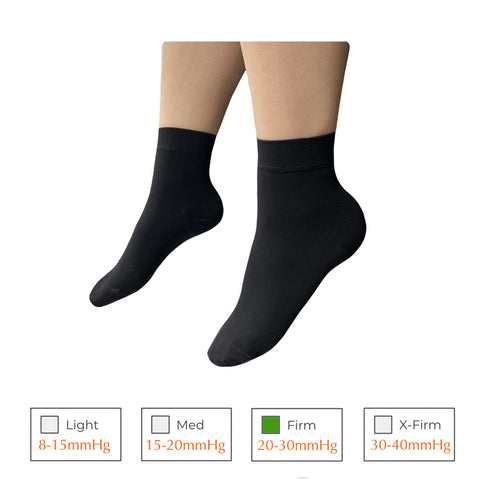  HealthyNees 2 Pairs Set Closed Toe 20-30 mmHg Zipper Compression  Fatigue Swelling Circulation Knee Length Socks (S/M - 2 Pairs Beige) :  Health & Household