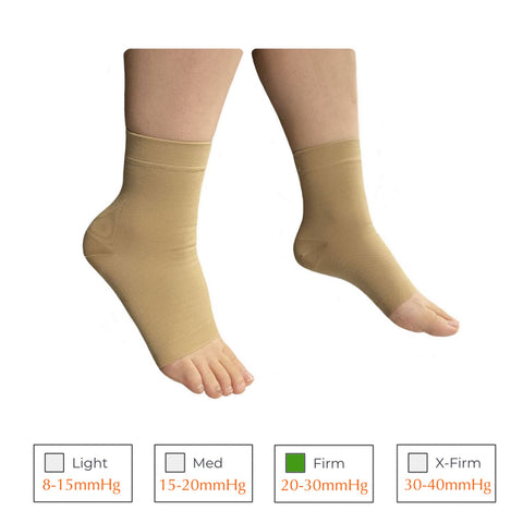 Open Toe Ankle 20-30 mmHg Firm Compression Wide Foot Fatigue Swelling Sleeves