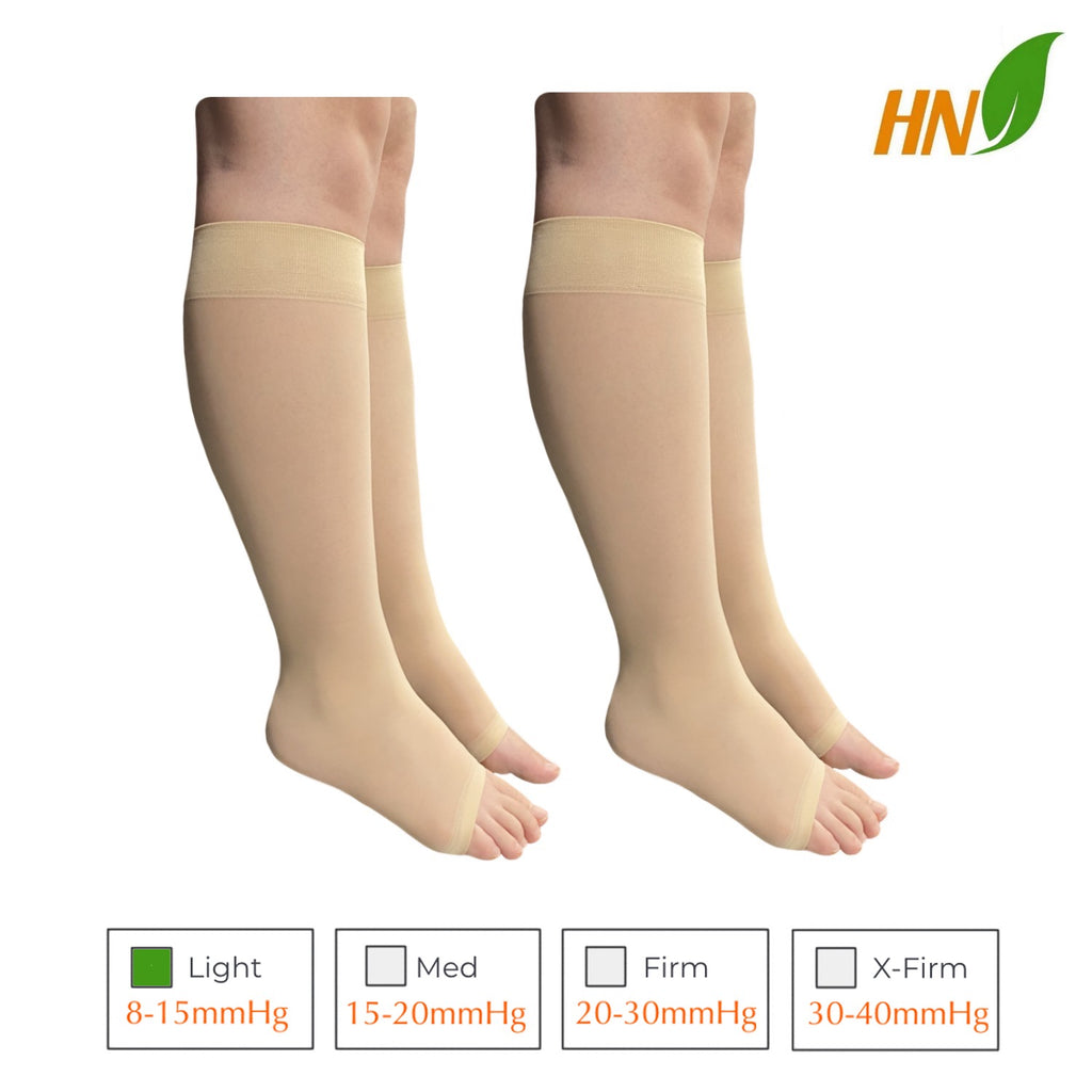 2 Pairs Medical Compression Stockings, 20-30 Mmhg Thigh High