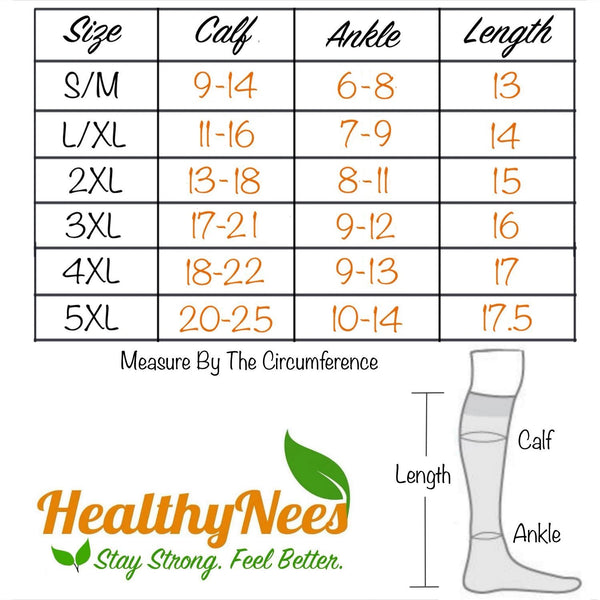Closed Toe 15-20 mmHg Med Compression Leg Calf Wide Circulation Socks