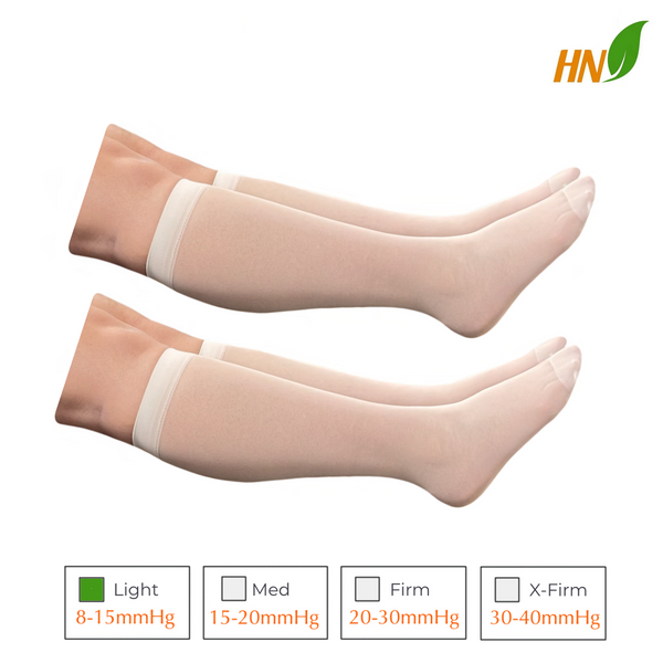 Closed Toe 8-15 mmHg Sheer Compression Leg Ultra Thin Socks - 2 Pairs