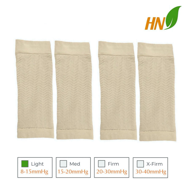 8-15 mmHg Light Compression Slimming Arm Tone Shaper Support Sleeve - 2 Pairs