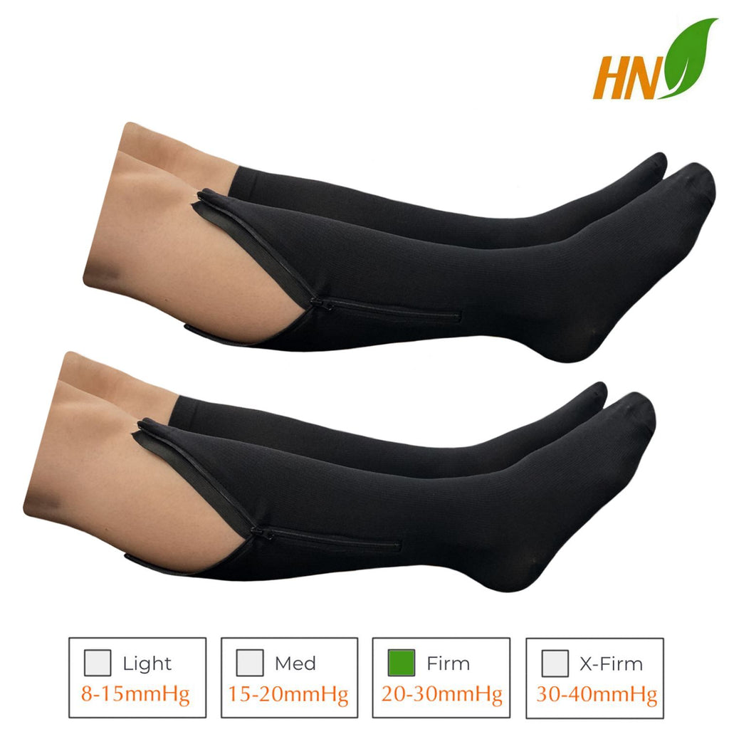 Zipper Compression Socks 20-30mmHg, Open Toe Compression Socks with Wide  Calf : : Clothing, Shoes & Accessories